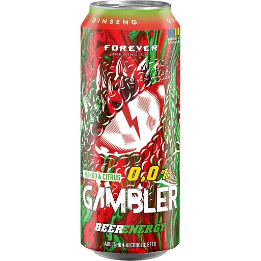 Пиво Forever Gambler безалкогольне світле нефільтроване 0.5% 0.5 л