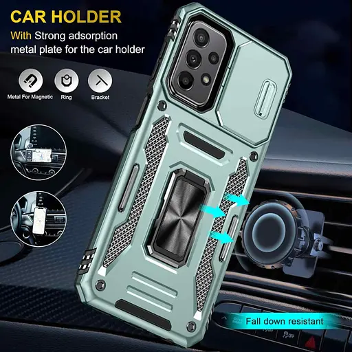 Ударопрочный чехол Camshield Army Ring для Samsung Galaxy A23 4G Зеленый / Light Green - фото 3