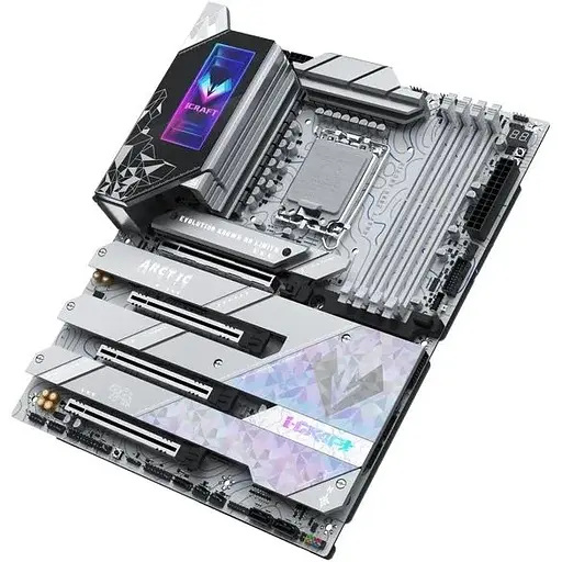 Материнская плата Maxsun iCraft LGA1851, Z890 ARCTIC, Z890, 4xDDR5, Int.Video(CPU), 4xSATA3, 1xPCI-E 16x 5.0, 1x PCI-E 8x 5.0, 2xPCI-E 4x 4.0, 4xM.2, RTL8126, 9xUSB3.2, 2xType-C, DP/HDMI, WIFI7+BT5.4, 16 фаз, отладка, ARGB, ATX - фото 2