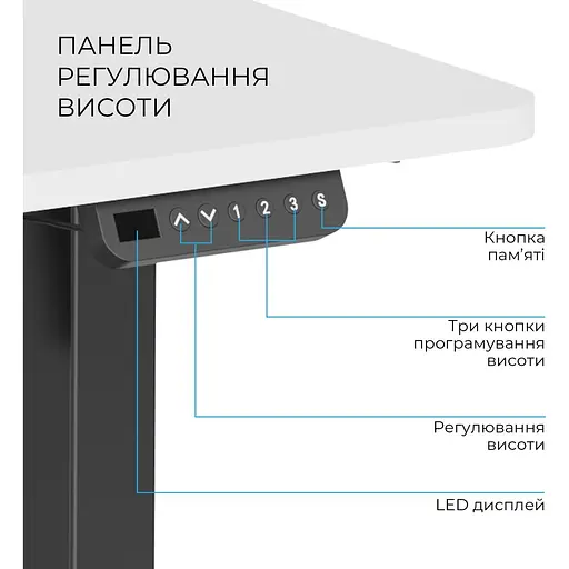 Комп'ютерний ігровий стіл OfficePro ODE1260WB White/Black [124833] - фото 5