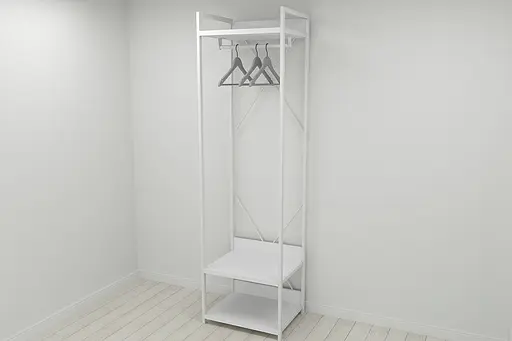 Шафа Гардероб Уні секція 1 серії Конект Ferrum-decor 220x60x50см Білий метал ДСП Білий 32 мм (FRD-104507) - фото 8