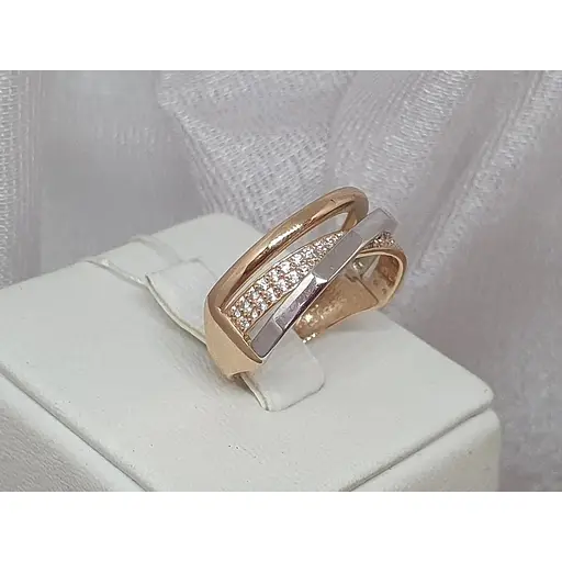 Золоте кільце Імперія золота з фіанітами. КВ1204КИ 17,5 - фото 3