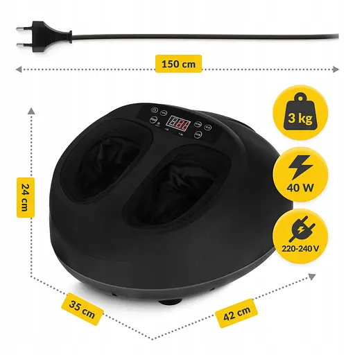 Масажер для стоп 4FIZJO Premium багатофункціональний, з підігрівом Black (P-5905973403498) - фото 6