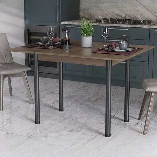 Розкладний обідній стіл трансформер Берта Ferrum-decor 750x1200x900 Чорний метал ДСП Дуб Сонома Трюфель 16 мм (FRD-105175)