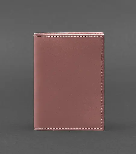 Кожаная обложка для паспорта и военного билета 1.2 розовая - фото 1