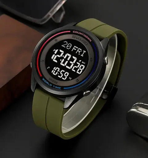 Годинник чоловічий наручний спортивний Skmei 2412 силіконовий з магнітною застібкою (Зелений) - фото 4