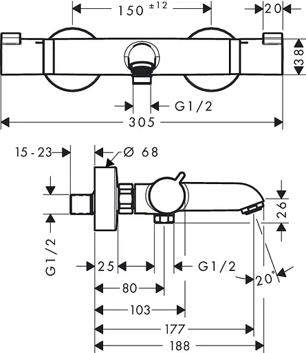 Термостат для ванни Hansgrohe Ecostat Comfort 13114000 Хром - фото 2