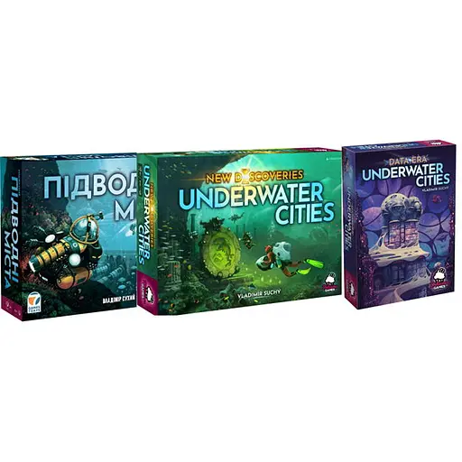 Настольная игра Games 7 Days Подводные города с дополнениями Новые открытия и Эра данных (укр./англ.) - фото 1