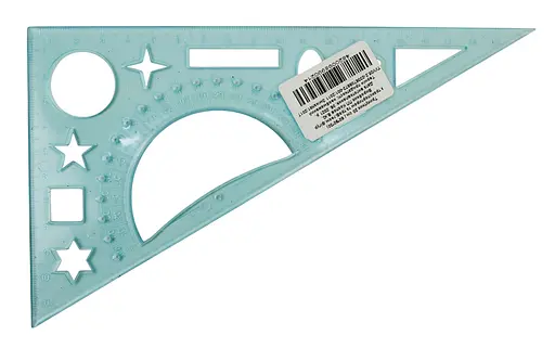 Трикутник, 20 см, 60°/90°/30°, з транспортиром, 5 шт. в упаковці