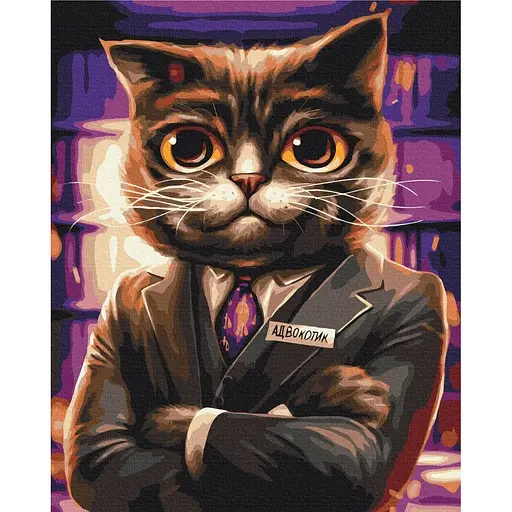 Картина по номерам Котик адвокат Марианна Пащук Brushme 40x50 см разноцветная 000277850