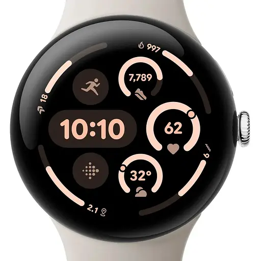 Smart Watch Google Pixel Watch 3 45mm Wi-Fi Polished Silver/Porcelain Band Global version - фото 2