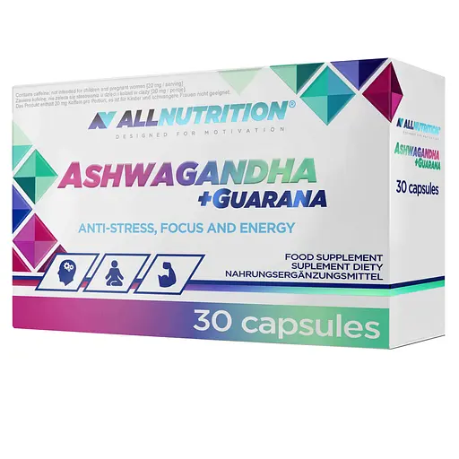Ашваганда та гуарана Allnutrition Ashwagandha 300 mg + Guarana 30 caps (1086-100-82-5508287-20)