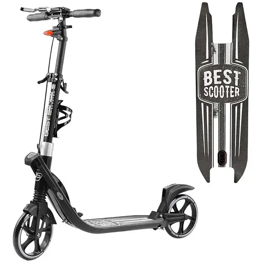 Самокат Best Scooter 93-103х64х16 см Чорно-білий 000255836