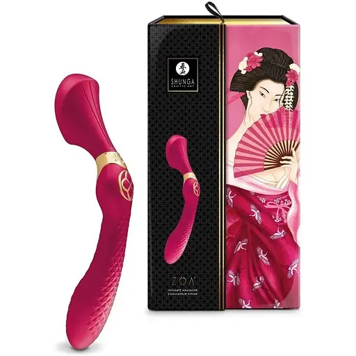 Вибромассажер Shunga Zoa Raspberry двусторонний - фото 10