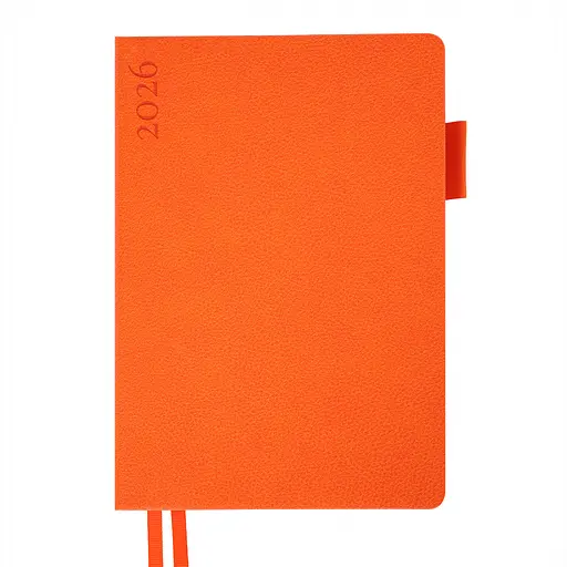 Дневник-деловая записная книжка А5 Leo Planner Binario 2026 мягкий оранжевый 368 страниц (252641)
