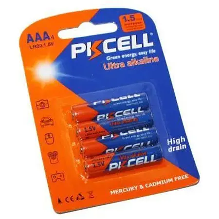 Батарейка AAA (LR03), щелочная, PKCELL Ultra, 4 шт, 1.5V, Blister (LR03-4B) - фото 1