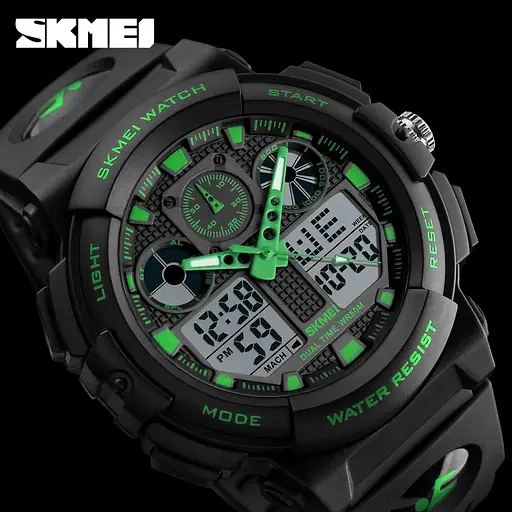 Чоловічий водонепроникний наручний годинник Skmei 1270 Зелений - фото 2