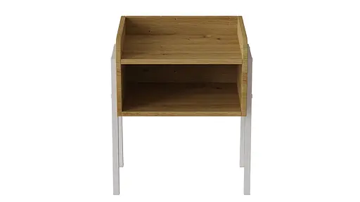 Тумба модульна Ferrum-decor Джузі 540x450x320 метал Білий ДСП Дуб Артізан 16 мм (FRD-102980)