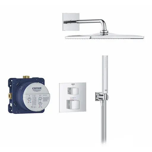 Душова система прихованого монтажу Grohe QuickFix Precision Cube Vitalio Rain Mono 310 Cube 34879000, Хром - фото 3