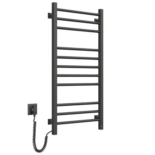 Електрична рушникосушка Navin Класик Квадро 500x1000 Sensor ліва з таймером, чорний муар 00-044050-5080, Чорний матовий, Ліве, Електронний - фото 3