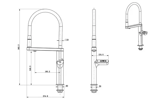Cмеситель для кухни сенсорный на две воды графитовый Nett AG-43 Графит - фото 9