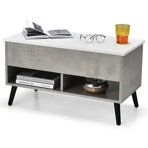 Стіл трансформер Costway Lagom в стилі Loft сірий - фото 6