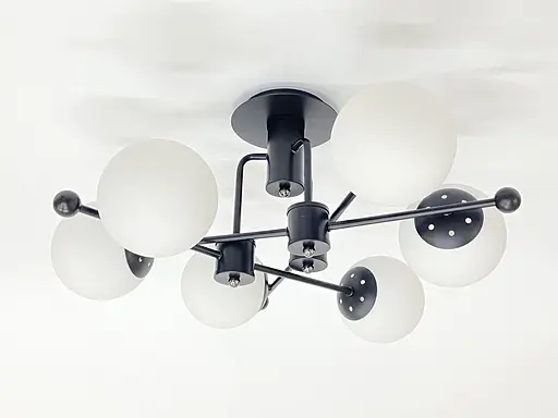 Стельова люстра на 6 плафонів 91193A/6 чорна