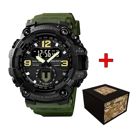 Наручные часы мужские 004 ТРО Army Green-Black Awarder acs0031998