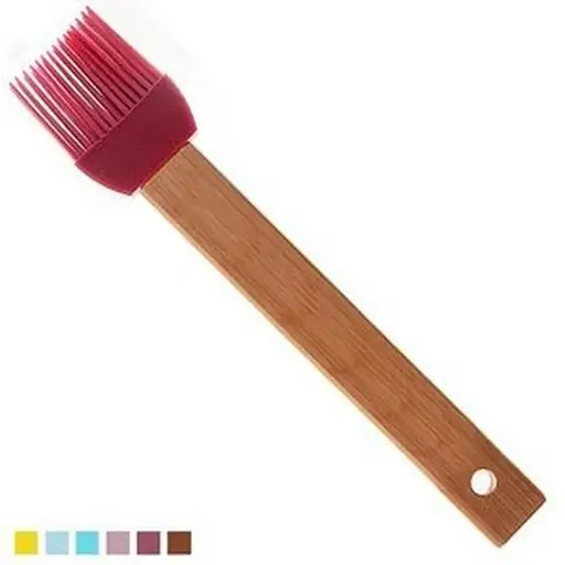 Кисточка силикон бамбуковая ручка 20.5cm HH-042B