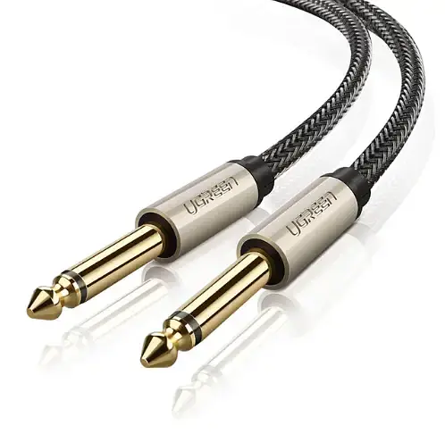 Аудіокабель UGREEN AV128 6.5mm Male to Male Audio Cable Gray 2m(UGR-10638) - фото 1