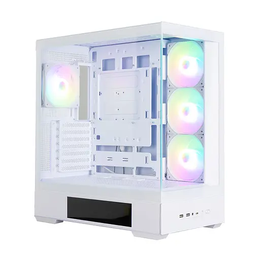 Zalman Корпус P40 DS без БЖ, 2xUSB3.0, 1x Type C, 3x120мм ARGB Reverse, 1x120мм ARGB, VGA 420мм, LCS ready, TG Side/Front Panel, Display, ATX, білий - фото 3