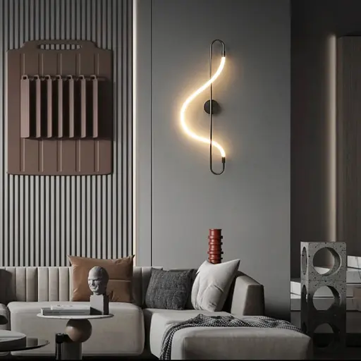 Чорне бра із акриловим розсіювачем 65 см Арт. W 030/600 BK Line F - фото 6