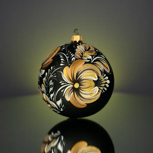 Набір ялинкових прикрас Різдвяні історії Петриківка золотий скло (4820001165425) - фото 9