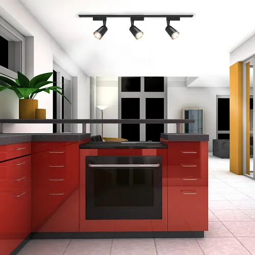 Трековый светильник в черном корпусе с золотой фурнитурой Line.F Мощность 18Вт - фото 4