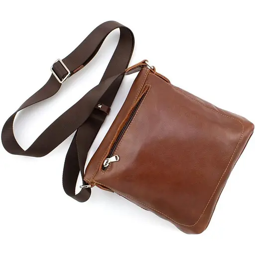 Чоловіча шкіряна сумка через плече GRANDE PELLE 22х22х5.5 см sum0025931 - фото 6