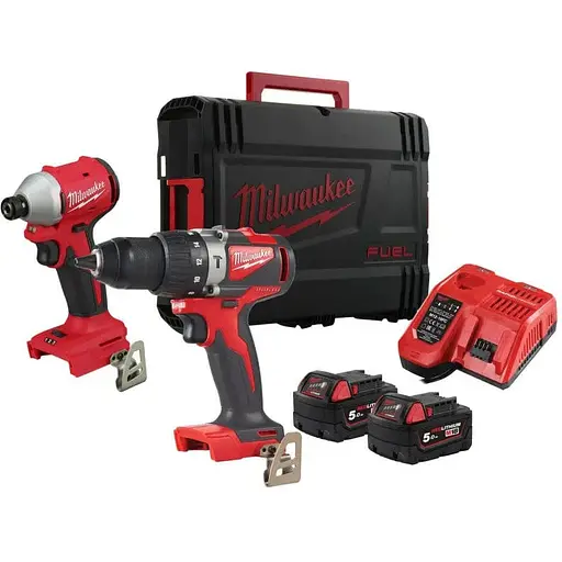 Набір із двох акумуляторних інструментів Milwaukee M18 BLPP2A3-502X 18В акб М18 2х5 А/год ЗП M12-18FC кейс