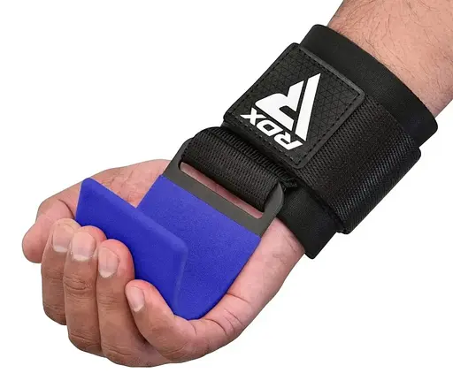 Крюки для тяги на запястье RDX W5 Gym Hook Strap Blue Plus (WAN-W5U+) - фото 3