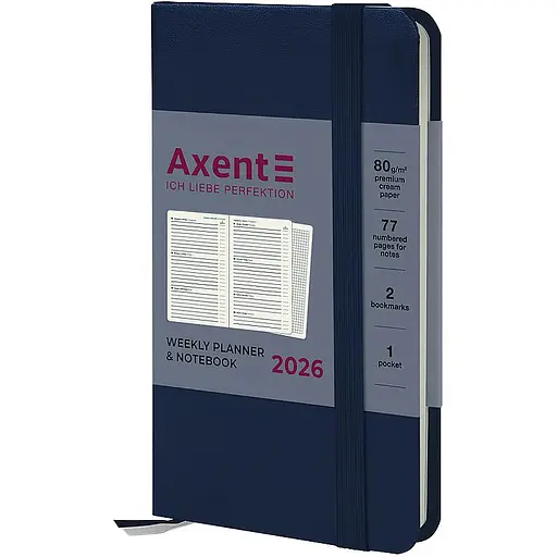 Еженедельник Axent 2026 Pocket Strong 90 x 150 мм синий (8508-26-02-A)