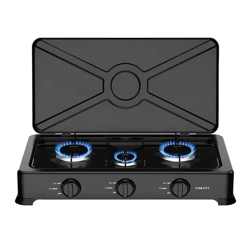 Газовая настольная плита Sokany SK-07003 на 3 конфорки под баллонный газ  - фото 3