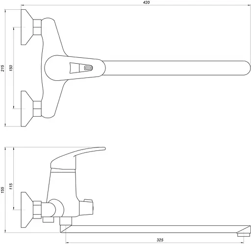Змішувач для ванни Globus Lux Caprice GLCA-0208 Хром - фото 2
