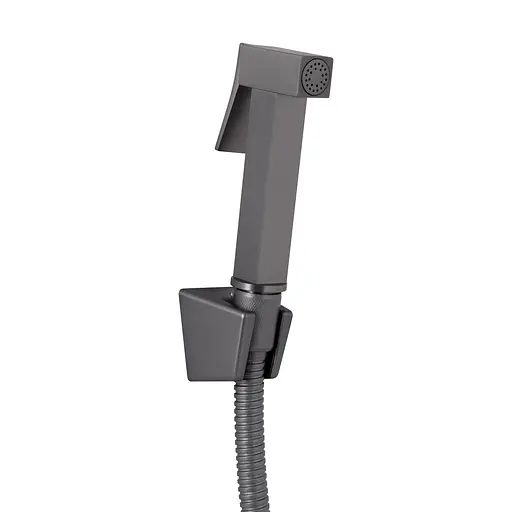 Змішувач з гігієнічною лійкою Qtap Gemini QTGEM272GMB45692 Gunmetal Black PVD, Шліфований чорний хром - фото 3