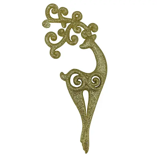 Елочная игрушка MIS LT Олень Сказочный 7х18х3,5 см золотой - фото 1