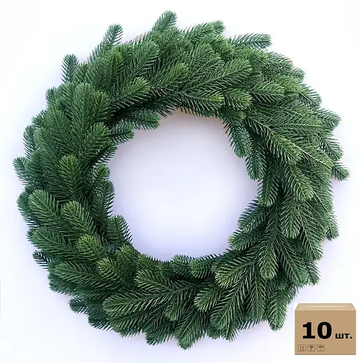 Вінки хвойні різдвяні Hvoya Traditional литі зелені 40 см 10 шт.