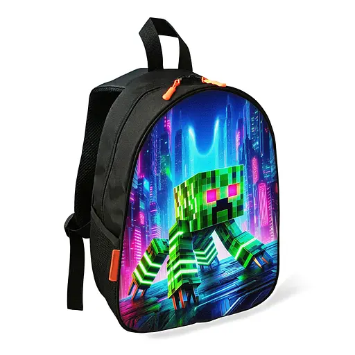 Рюкзак Minecraft Крипер детский школьный/городской 34х27х13 см для мальчика (02433)