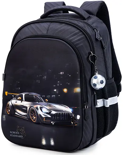 Ортопедический рюкзак в школу для мальчика School Standard с Машиной 38х30х18 см для первоклассника (150-8) - фото 1