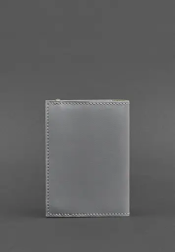 Кожаная обложка для паспорта 1.0 серая - фото 5