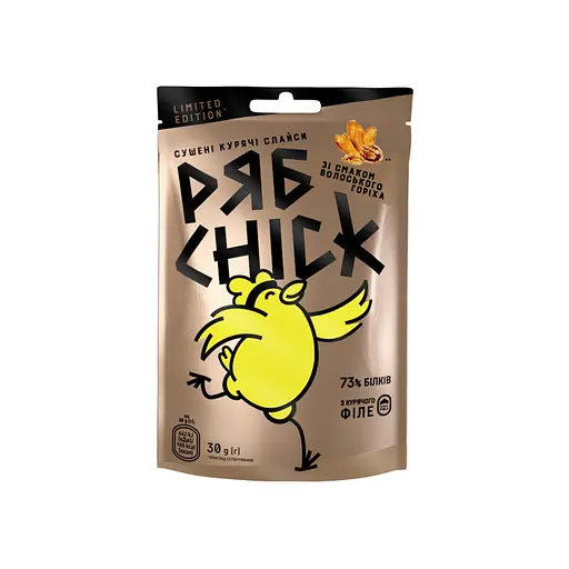 Слайси курячі РябChick сушені зі смаком Волоського горіха 30 г