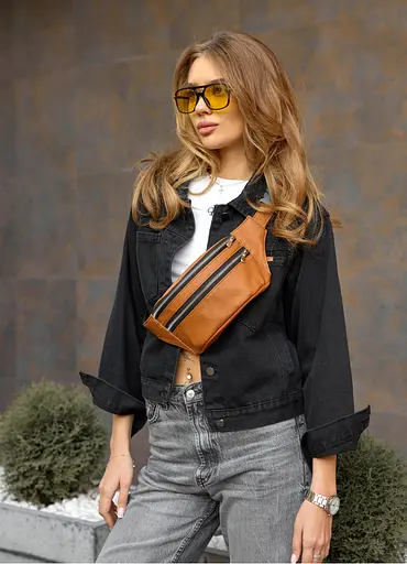 Поясна сумка бананка шкіряна Sambag Tirso BTS натуральна руда шкіра 30.5 х 14 см (81333121w) - фото 2