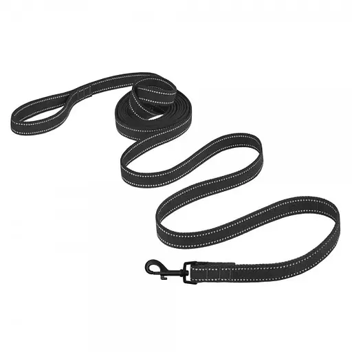 Поводок для собак Barksi Сotton с карабином квадратное ушко 200x2.5 см графит - фото 2