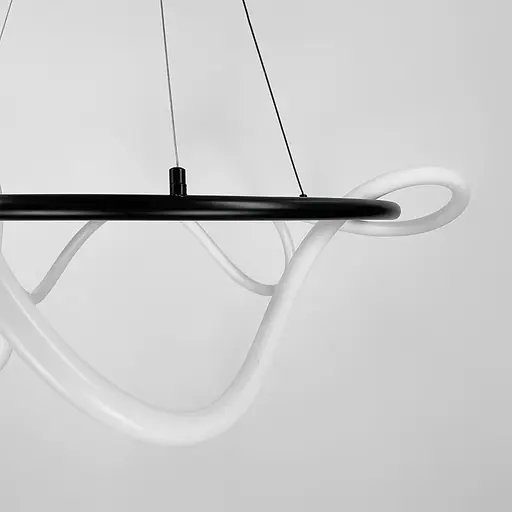 Кольцевая черная люстра с гибкой LED лентой Ø105 см (кольцо 80 см) | Ст. Y 410-800 BK | Line F - фото 3